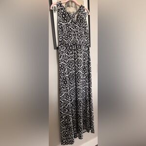 Black & White Aztec Print Maxi Dress